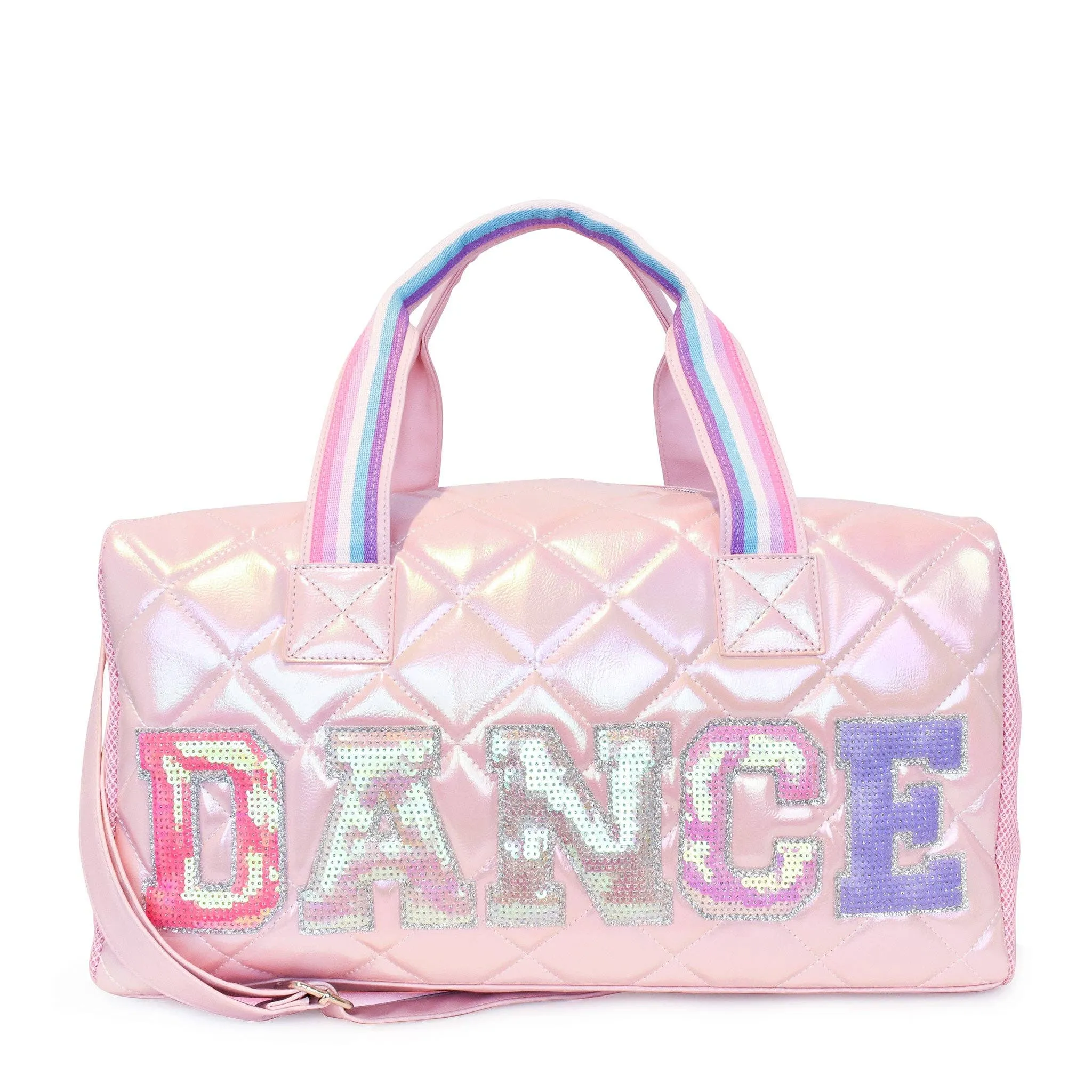 OMG Accessories - 'Dance' Metallic Quilted Large Duffle Bag