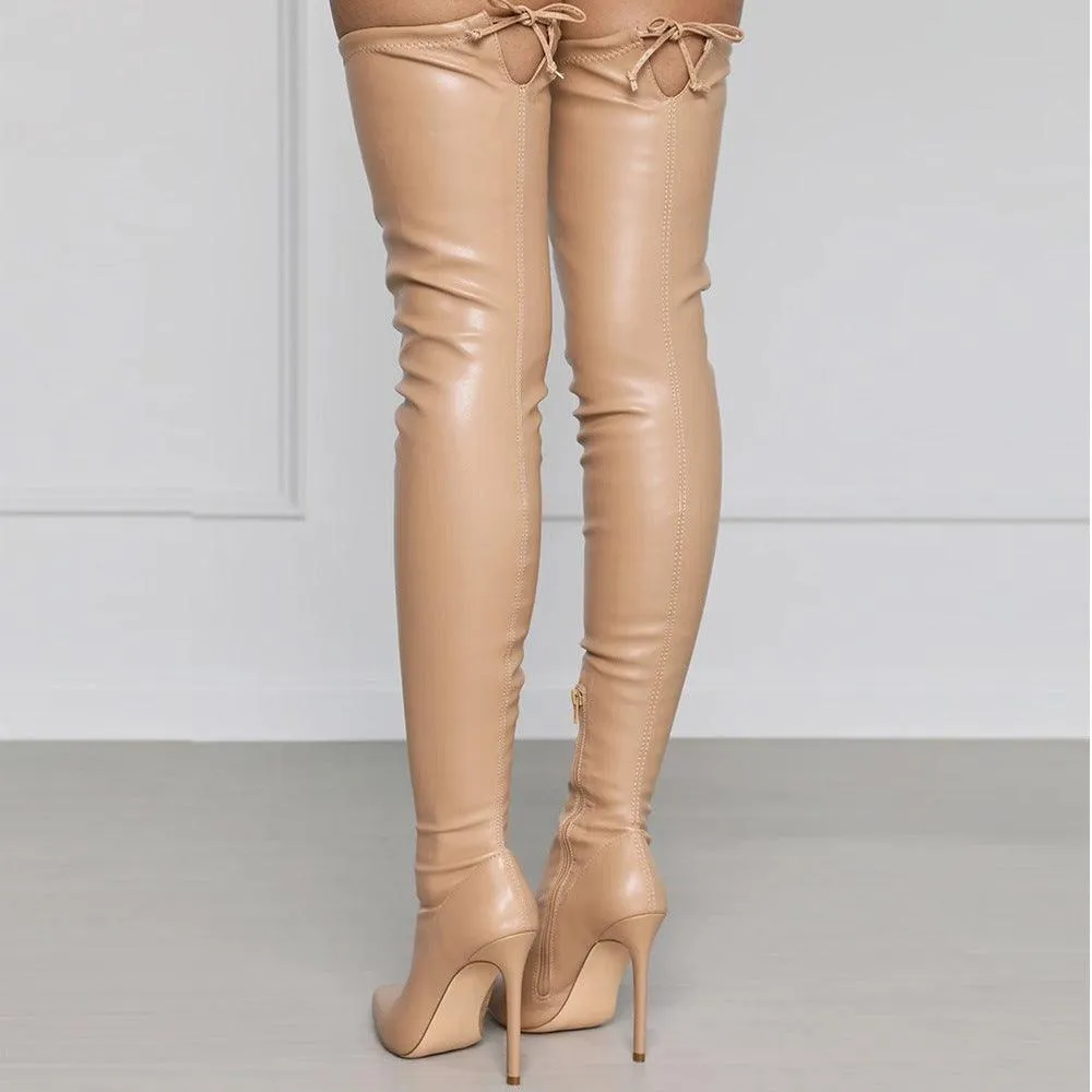 Over The Knee PU Leather Boots