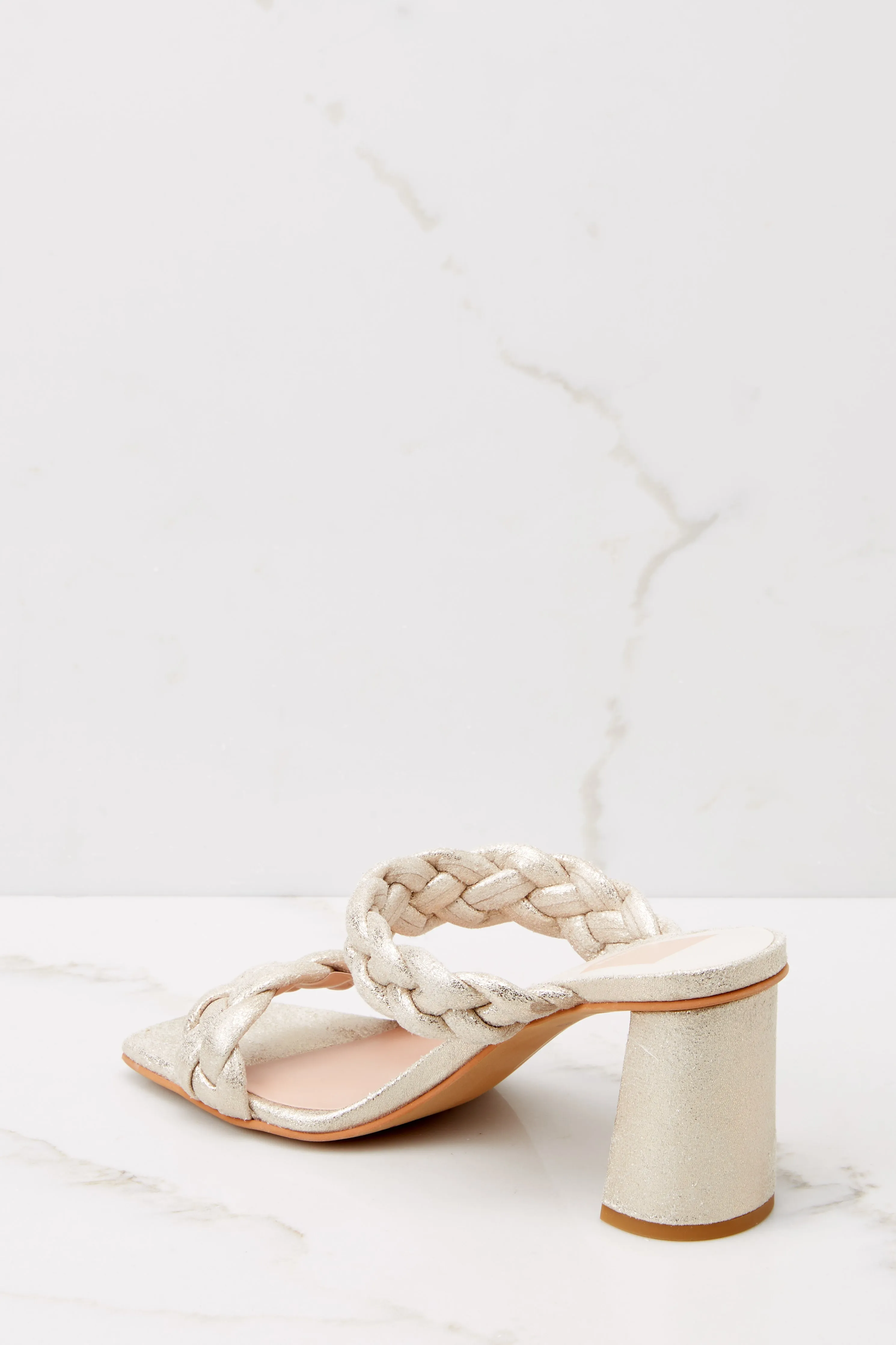 Paily Light Gold Metallic Stella Suede Heels