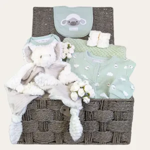 Personalised & Unisex Baby Gifts Hamper, Dreaming Elephant & Little Lamb