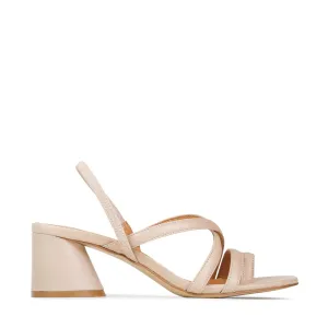 PETICE LEATHER BLOCK HEEL SANDALS