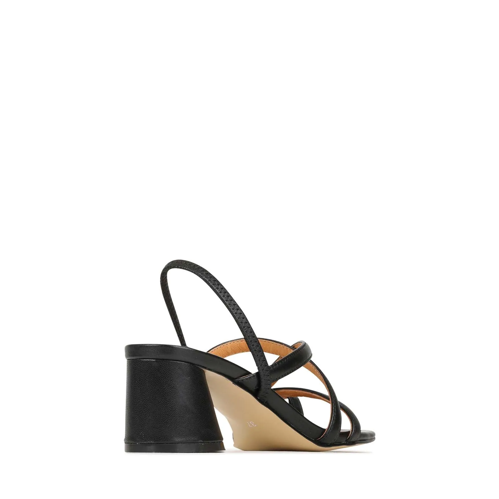 PETICE LEATHER BLOCK HEEL SANDALS