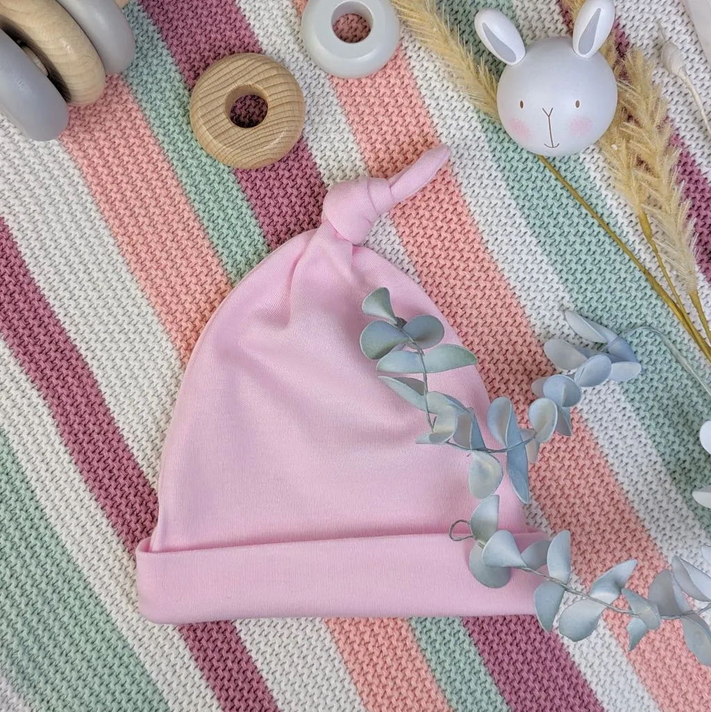 Pink Baby Knot Hat 0-6 months