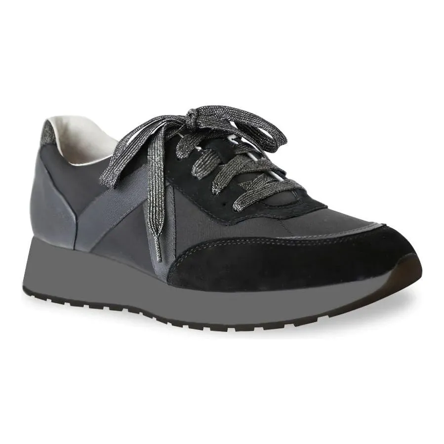 Piper Black Suede and Fabric Casual Shoes