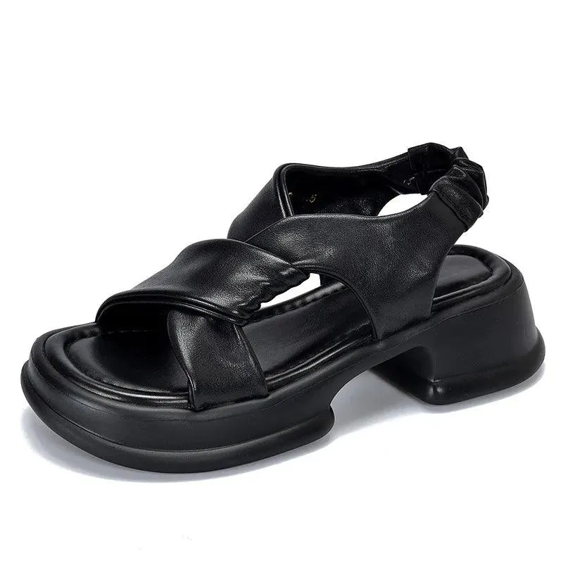 Platform Leather Sandal - Women's Casual Shoes WC224