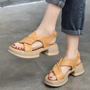 Platform Leather Sandal - Women's Casual Shoes WC224