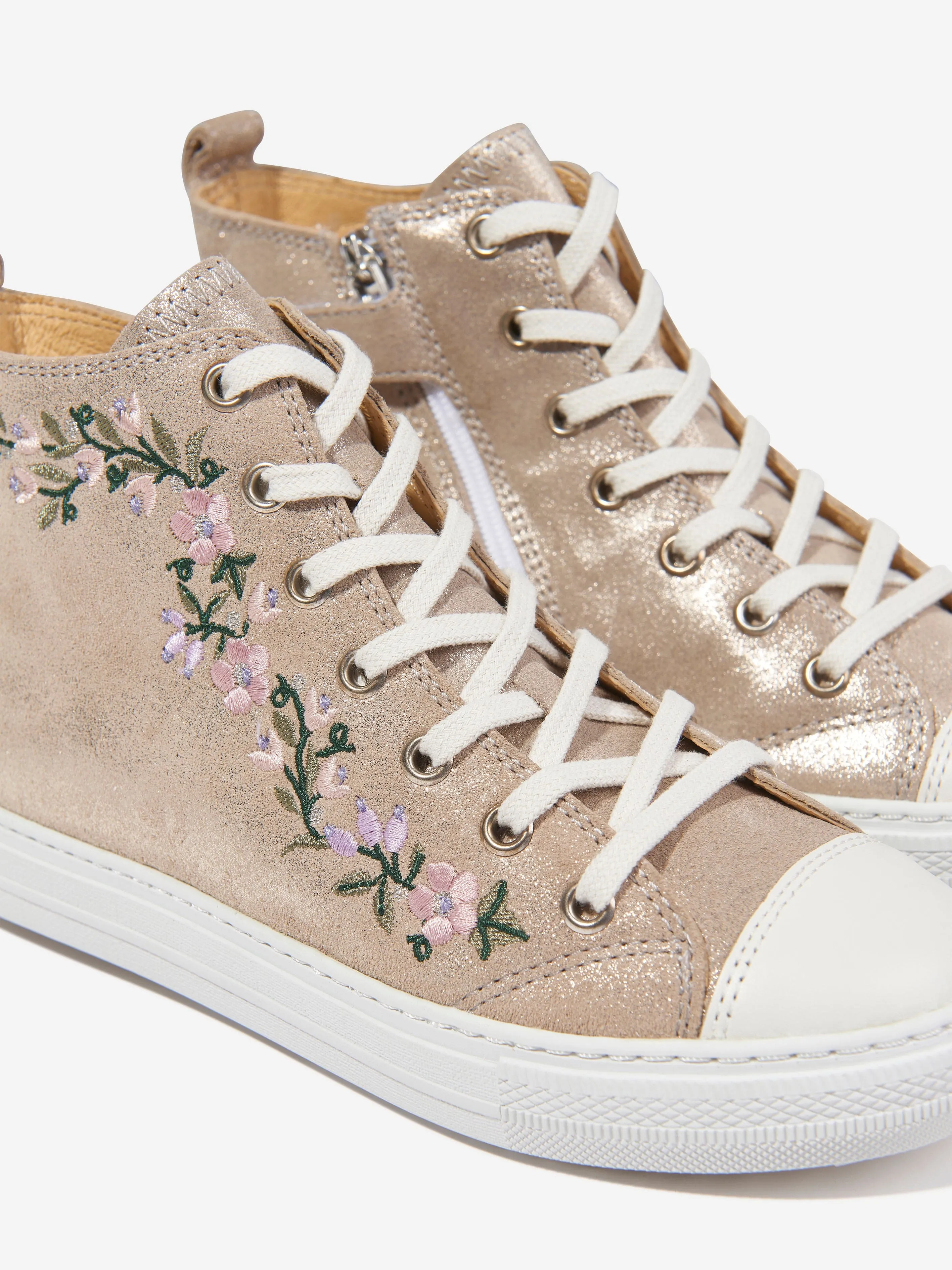 Pom D'Api Girls Swag Brodi High Top Trainers in Gold