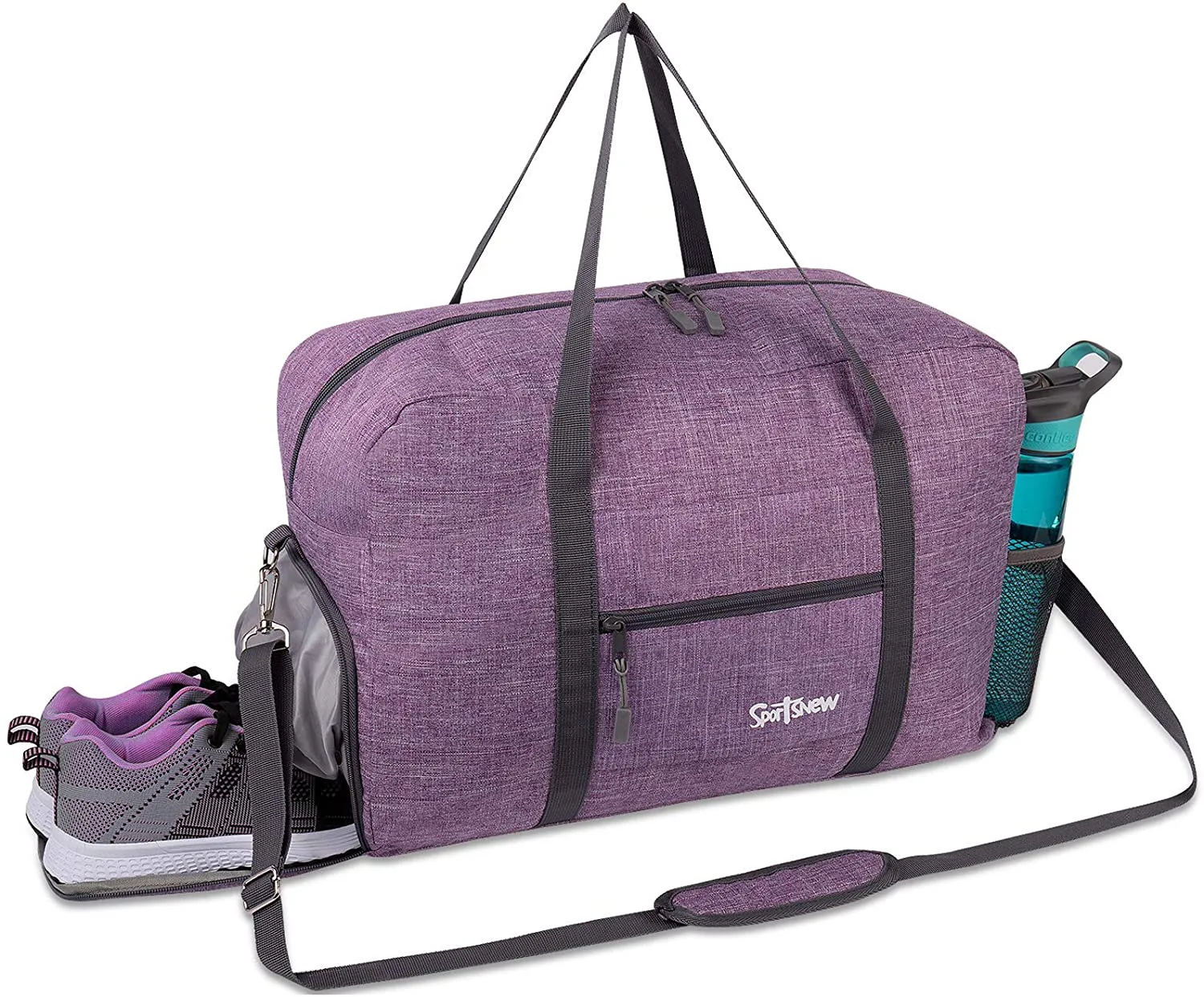 Portable Travel Sports Gym Bag with Wet Pocket & Shoes Compartment