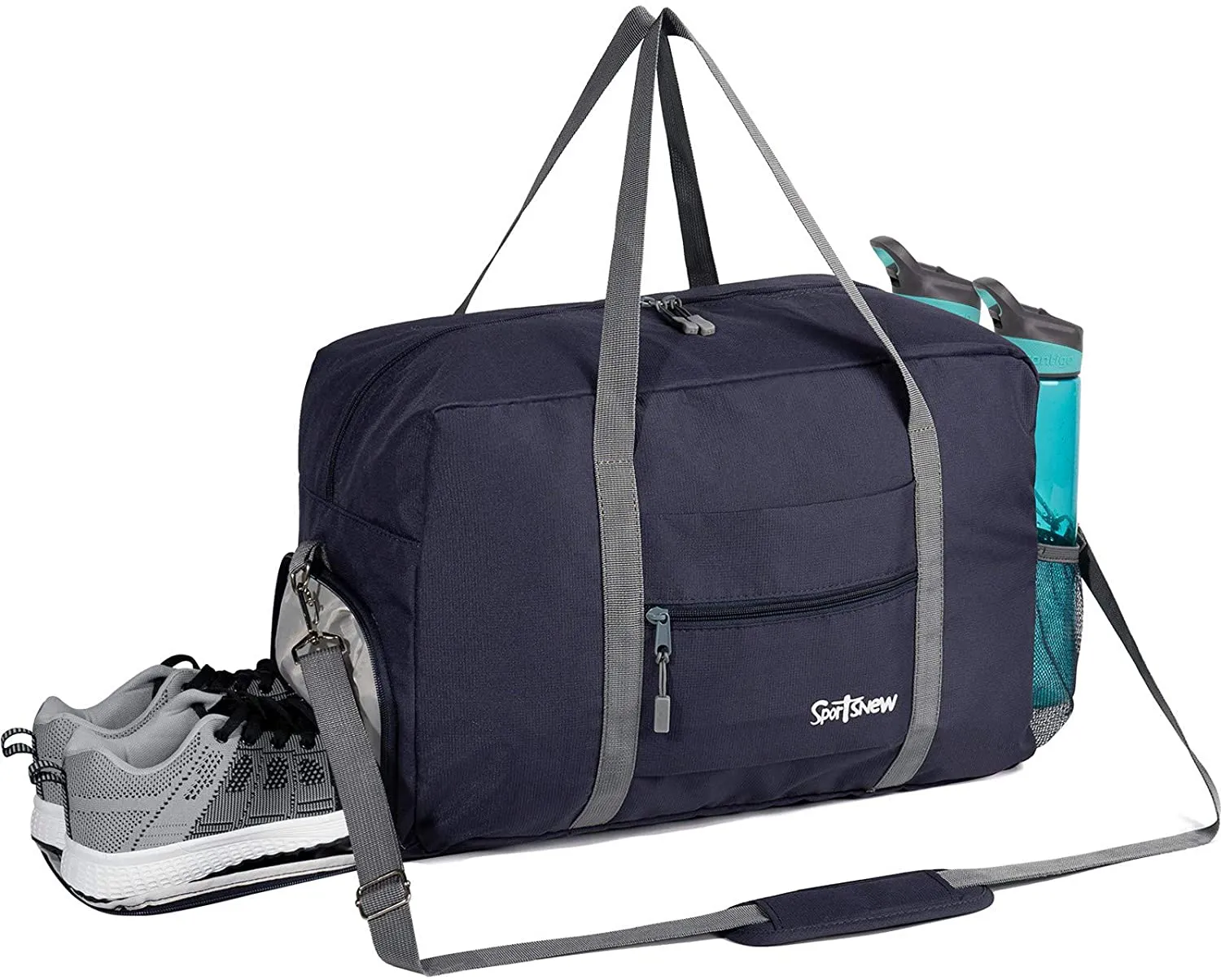 Portable Travel Sports Gym Bag with Wet Pocket & Shoes Compartment