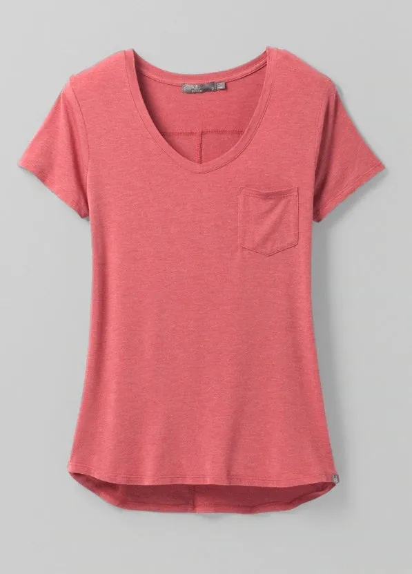 Prana Foundation Plus Size Short Sleeve Vneck | Rouge Heat