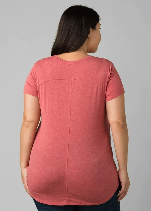 Prana Foundation Plus Size Short Sleeve Vneck | Rouge Heat