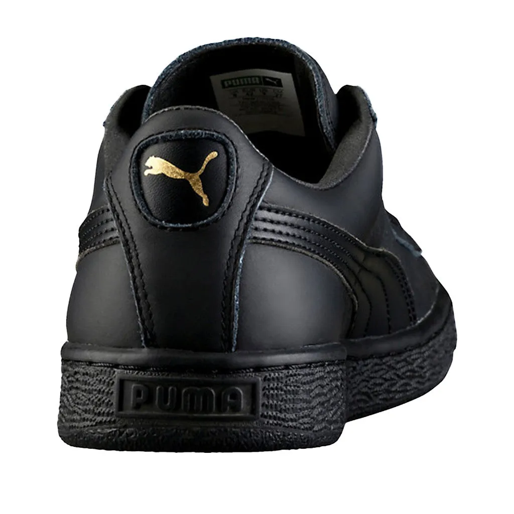 Puma Men's Basket Classic Lfs Running Shoes in Black and Gold