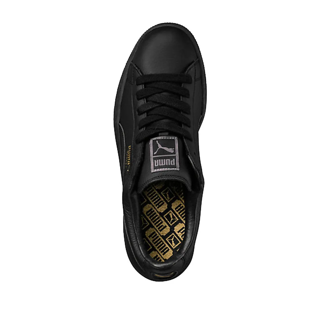 Puma Men's Basket Classic Lfs Running Shoes in Black and Gold