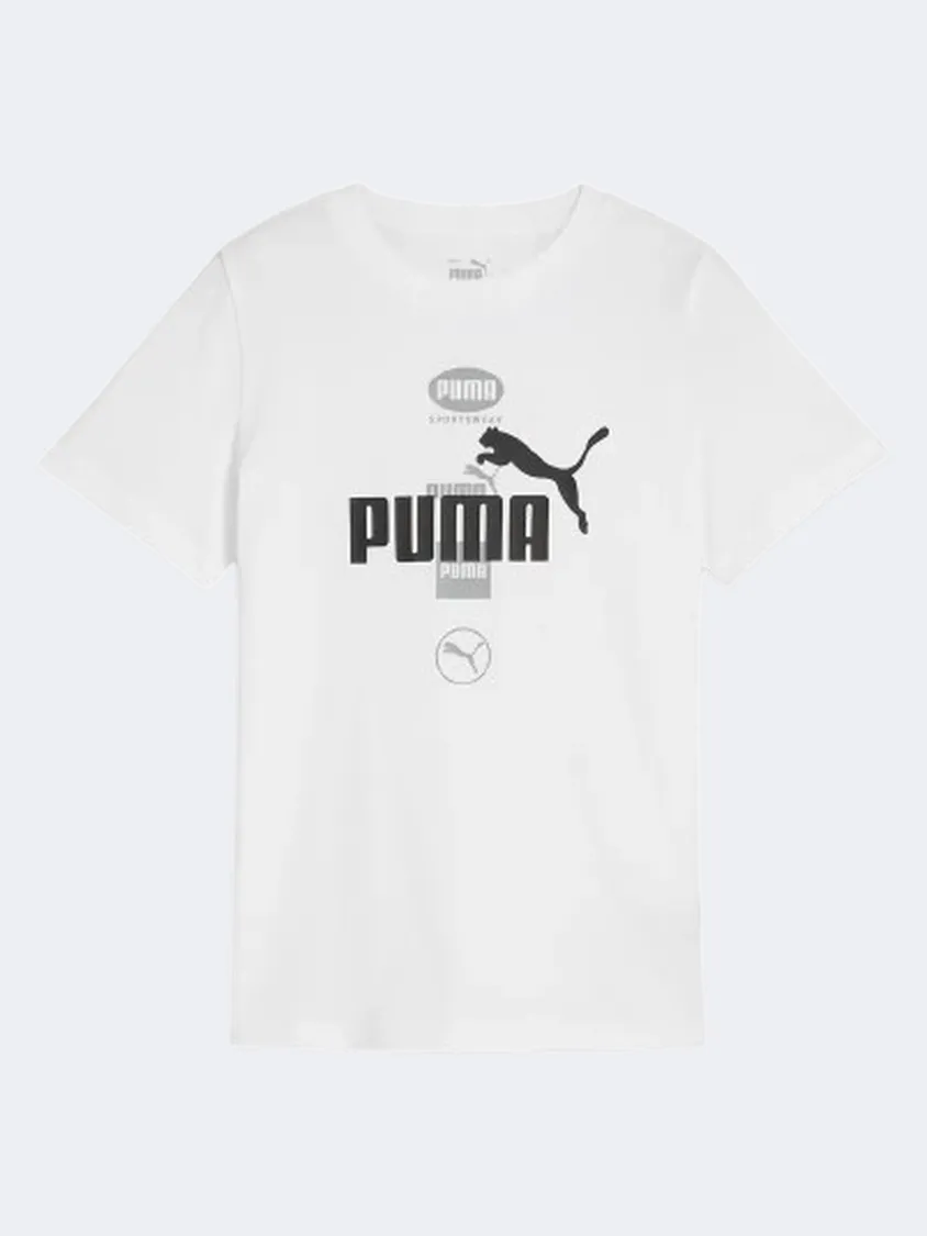 Puma Power Graphic Boys Training T-Shirt White