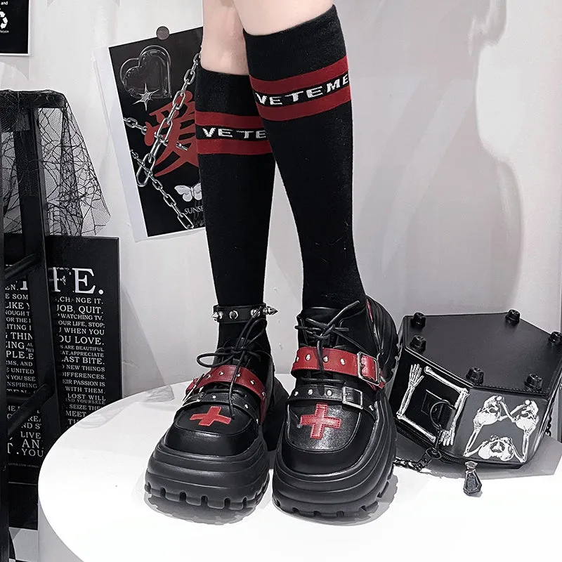 Punk Leather Platform Shoes