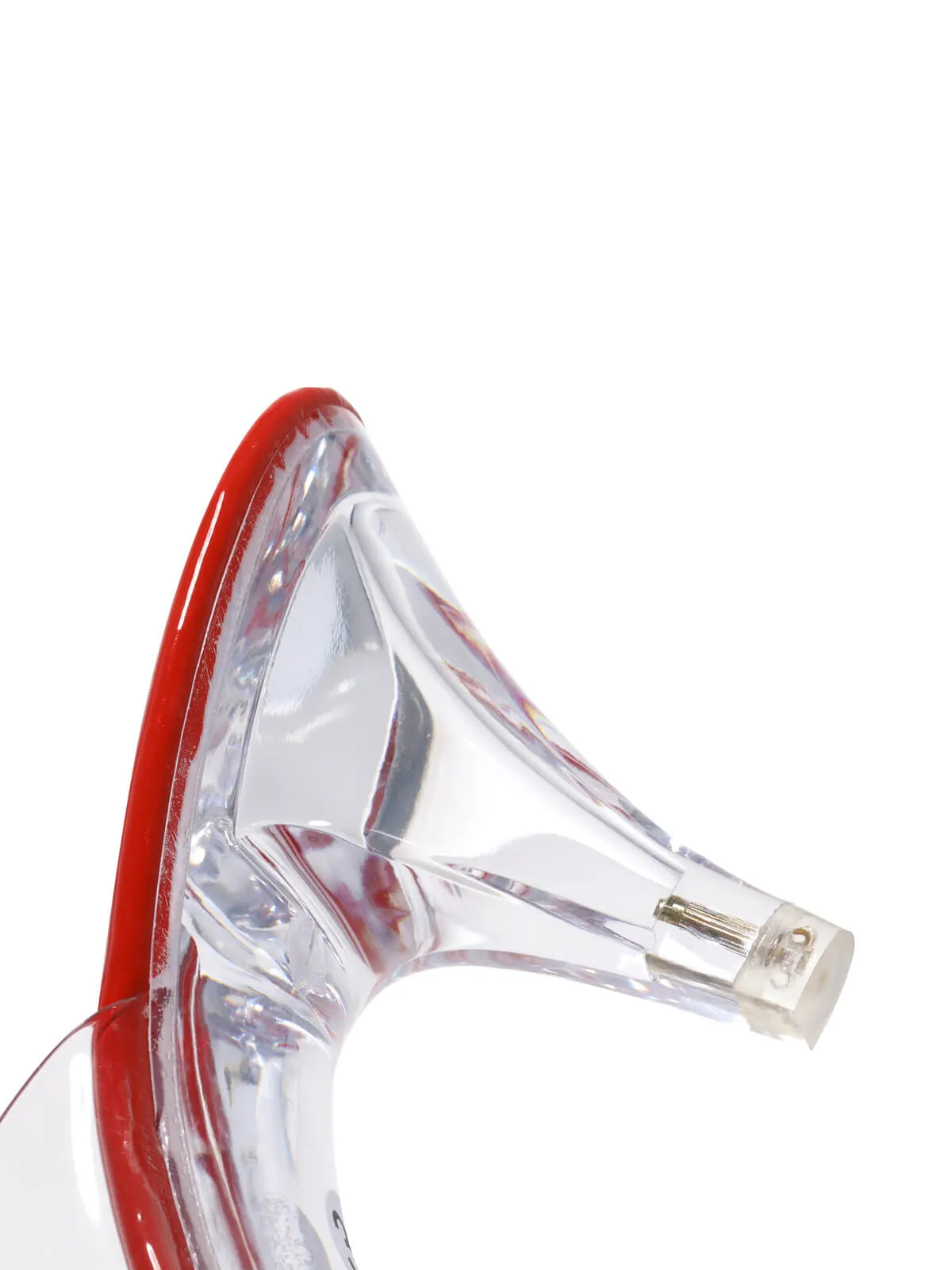 Retro Red Transparent Instep Heeled Sandals