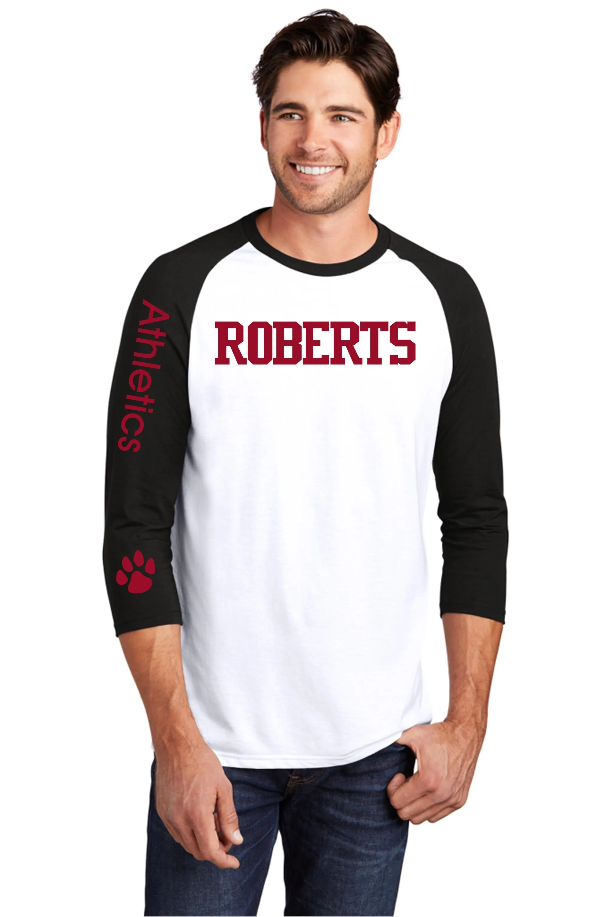 Roberts -District ® Perfect Tri® 3/4-Sleeve Raglan. DM136