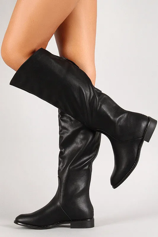 Round Toe Riding Knee High Boot