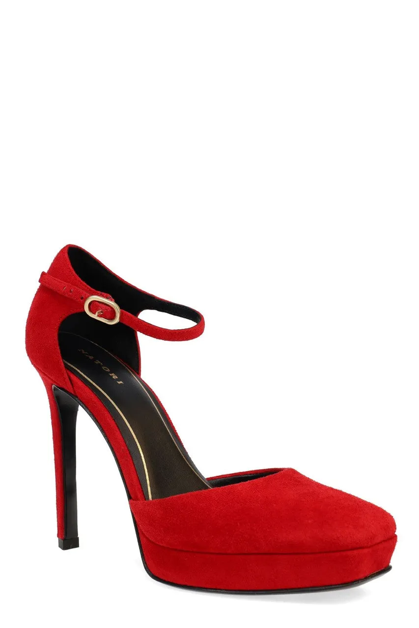 Sae Suede Square Toe Platform Pump