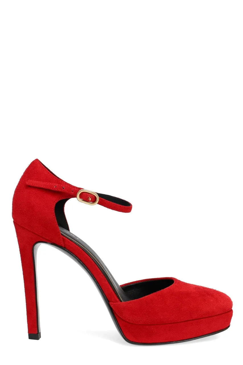 Sae Suede Square Toe Platform Pump