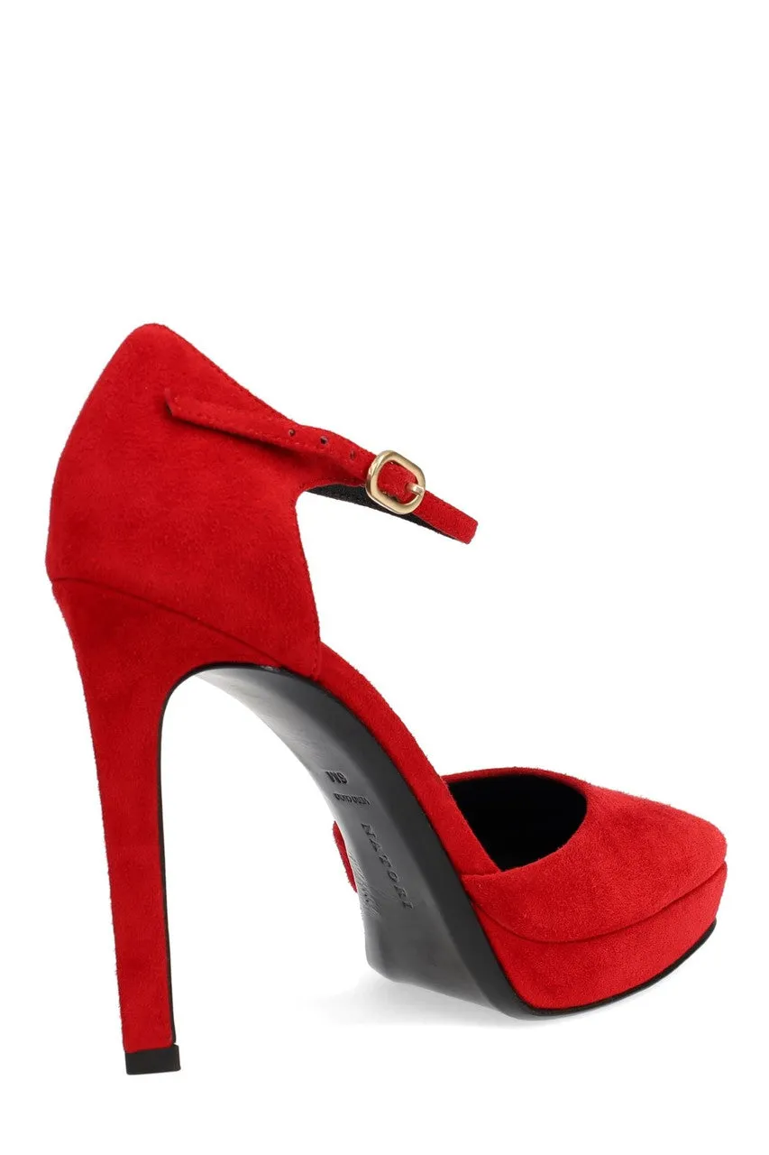 Sae Suede Square Toe Platform Pump