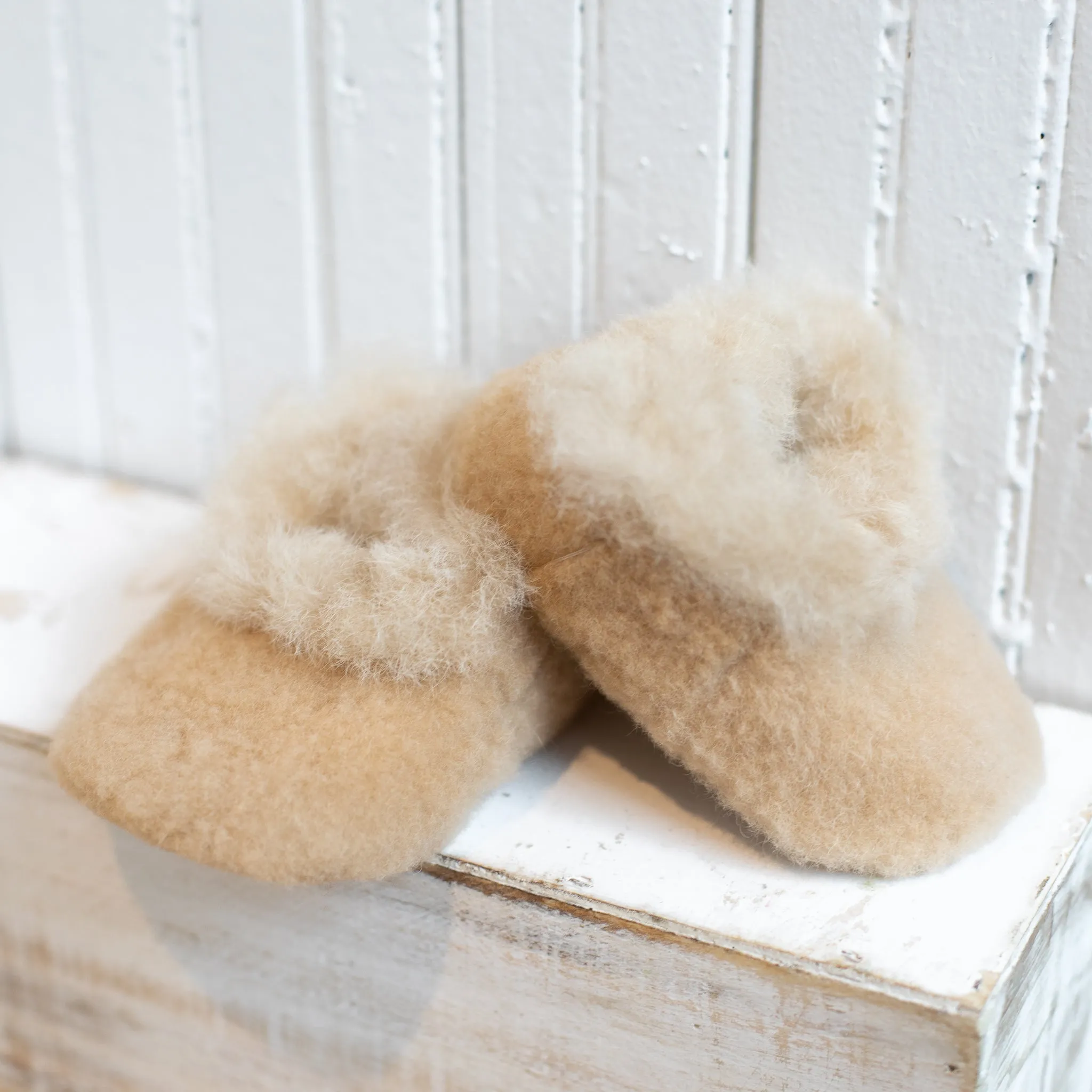 Samantha Holmes Alpaca Baby Booties with Merino Fleece