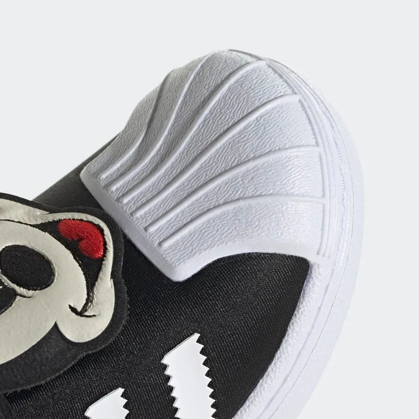 Scarpe Bambino ADIDAS Sneakers Slip On linea Superstar 360 Disney in Tessuto Nero con Mickey Mouse