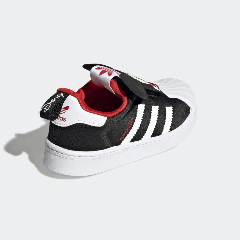 Scarpe Bambino ADIDAS Sneakers Slip On linea Superstar 360 Disney in Tessuto Nero con Mickey Mouse