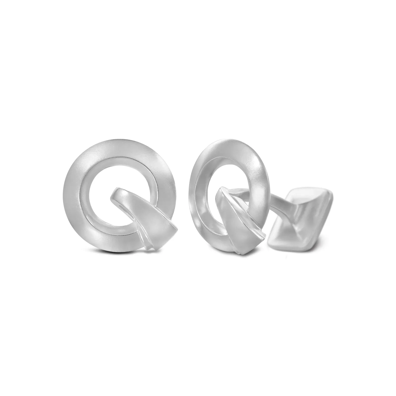 Signature Sterling Silver Cuff Link in Mist Finish (Letter Q)