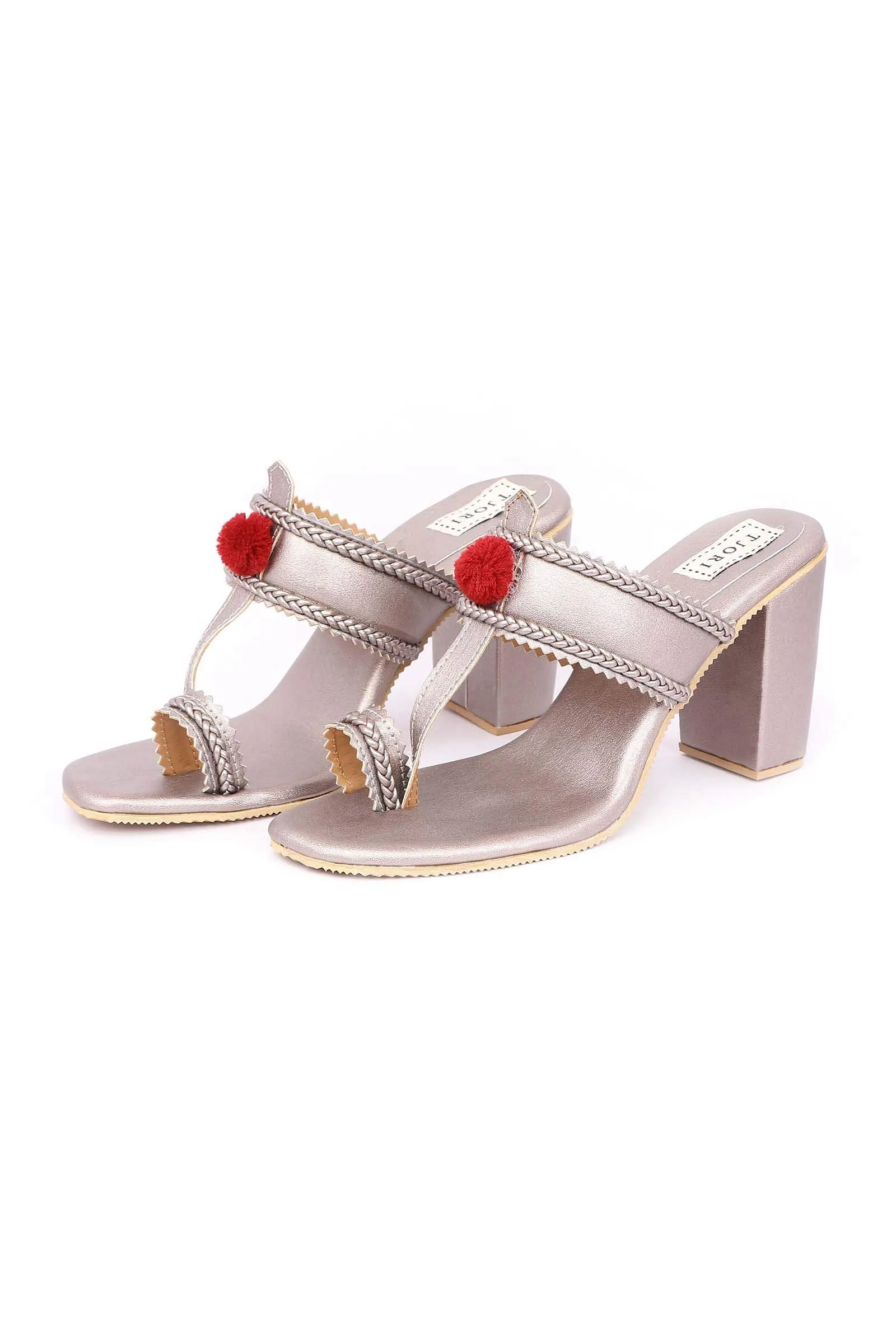 Silver Cruelty-Free Leather Heeled Sandals