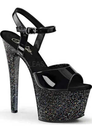 SKY-309MG [Black Glitter] | PLATFORM HEELS [PREORDER]