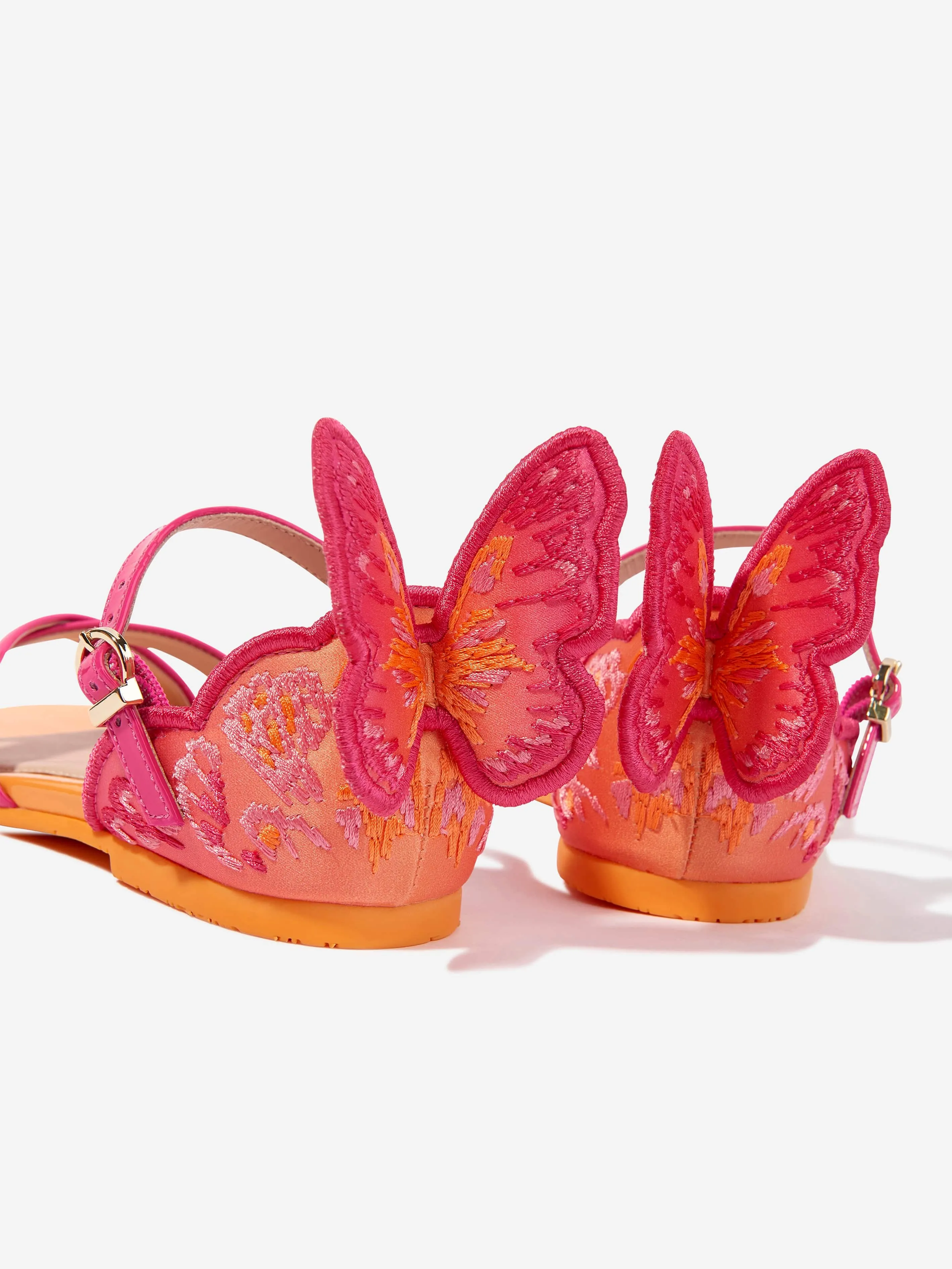 Sophia Webster Girls Leather Chiara Embroidery Sandals in Pink