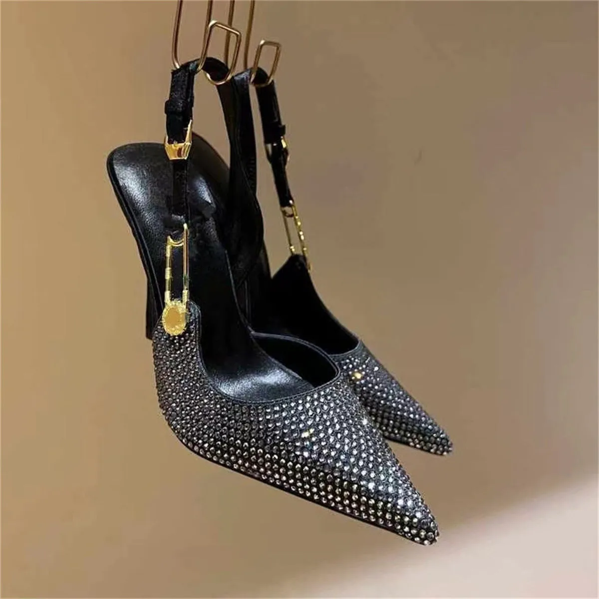 Sparkly Full Diamond Stiletto Heel Sandals