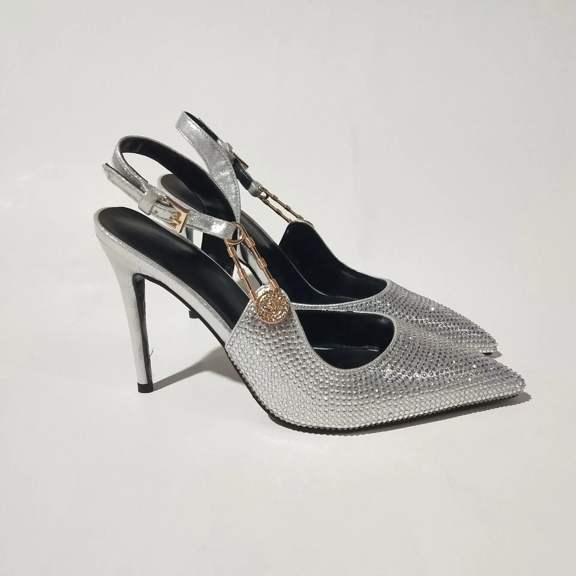 Sparkly Full Diamond Stiletto Heel Sandals