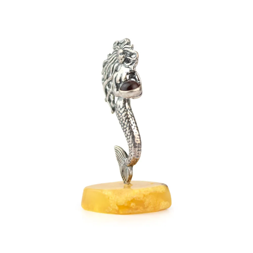 Sterling Silver Mermaid on Amber