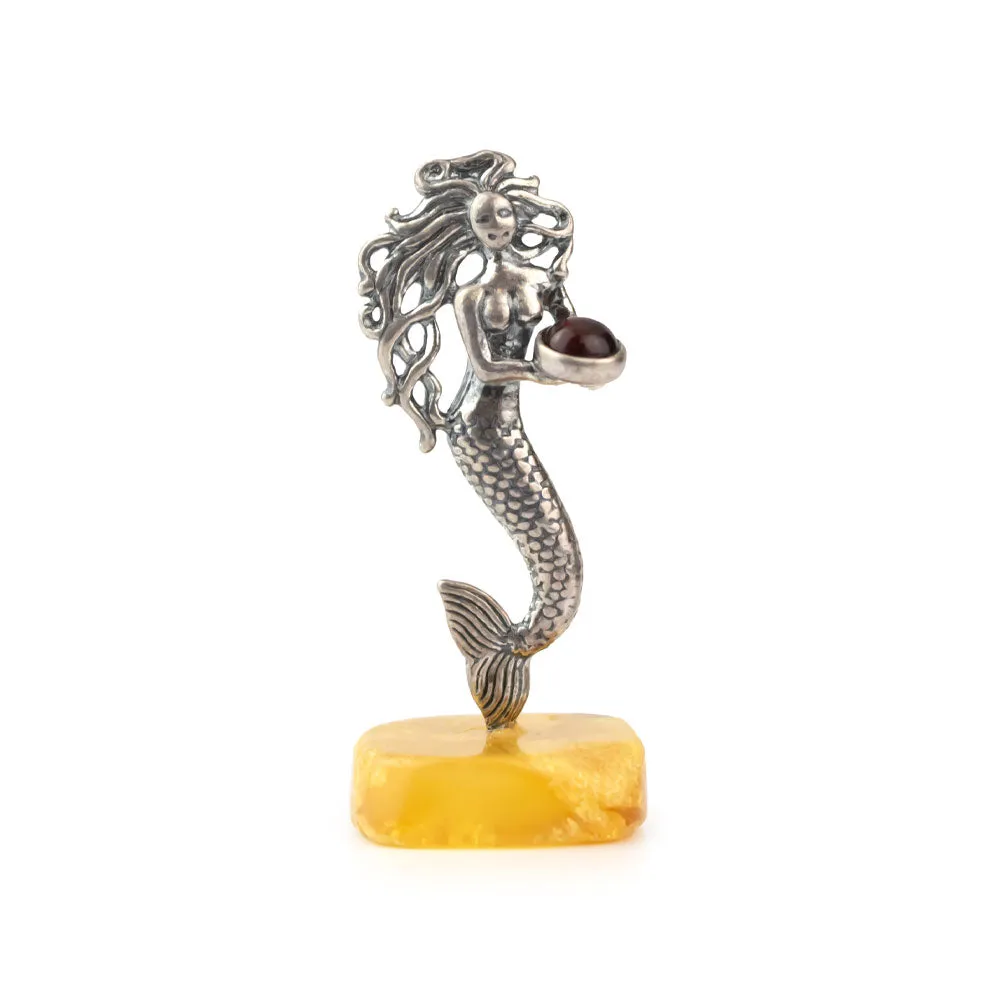 Sterling Silver Mermaid on Amber