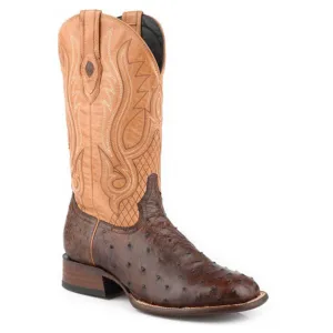 Stetson Brown Men's Ozzy Ostrich Square Toe 0501