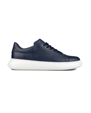 T-Strada Navy Blue Genuine Leather Men's Sports (Sneaker) Shoes