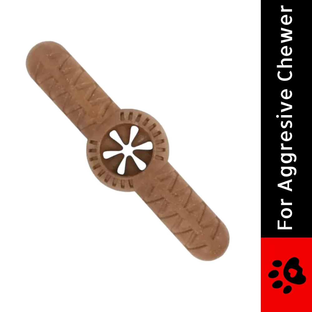 Talking Dog Club Bar Nylon Bone Heavy Chew Toy for Dogs (Brown)