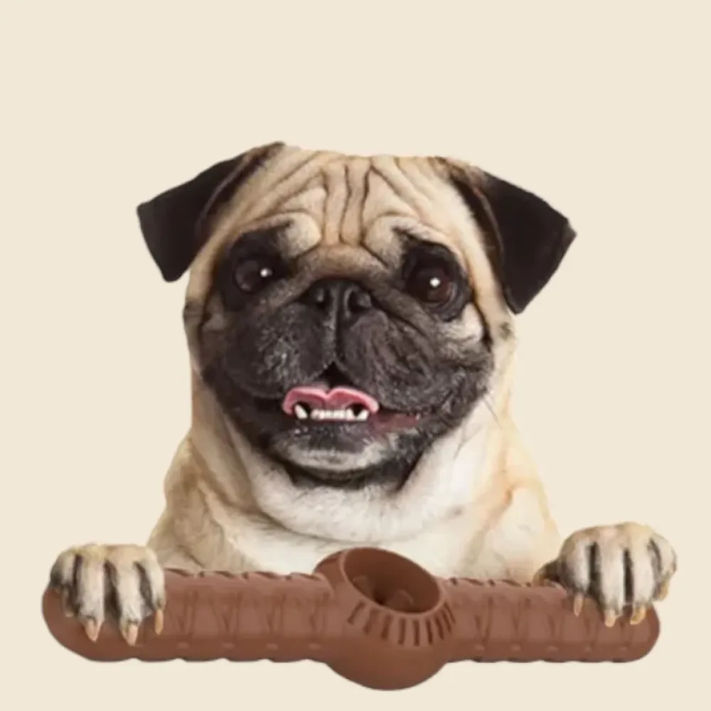 Talking Dog Club Bar Nylon Bone Heavy Chew Toy for Dogs (Brown)