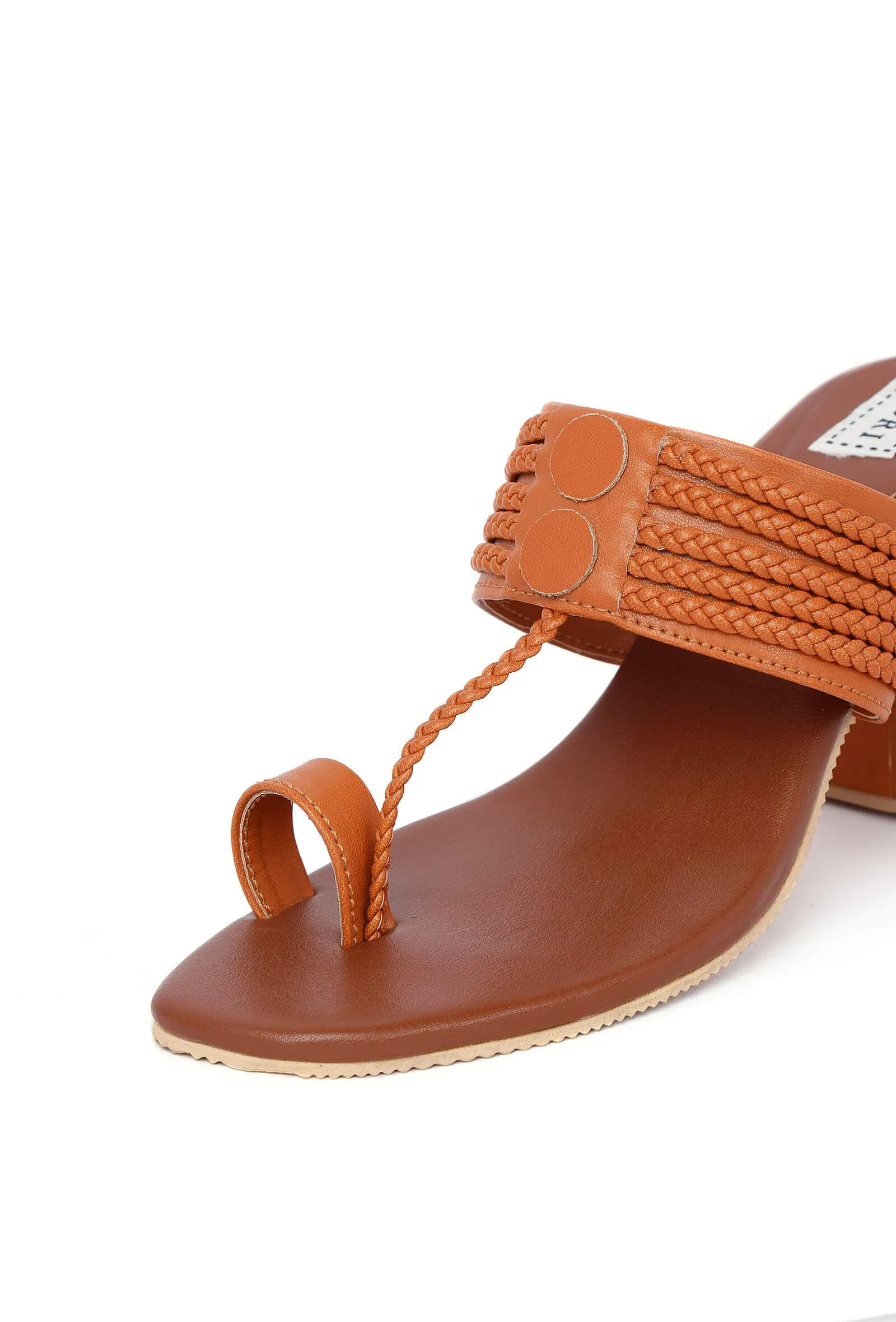 Tan Cruelty-Free Leather Heeled Sandals