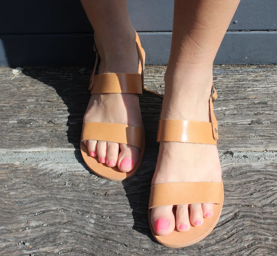 Tan Sandals with Wedge