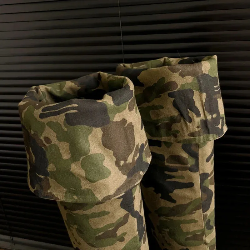 TEEK - Camouflage Denim Long Folding Boots