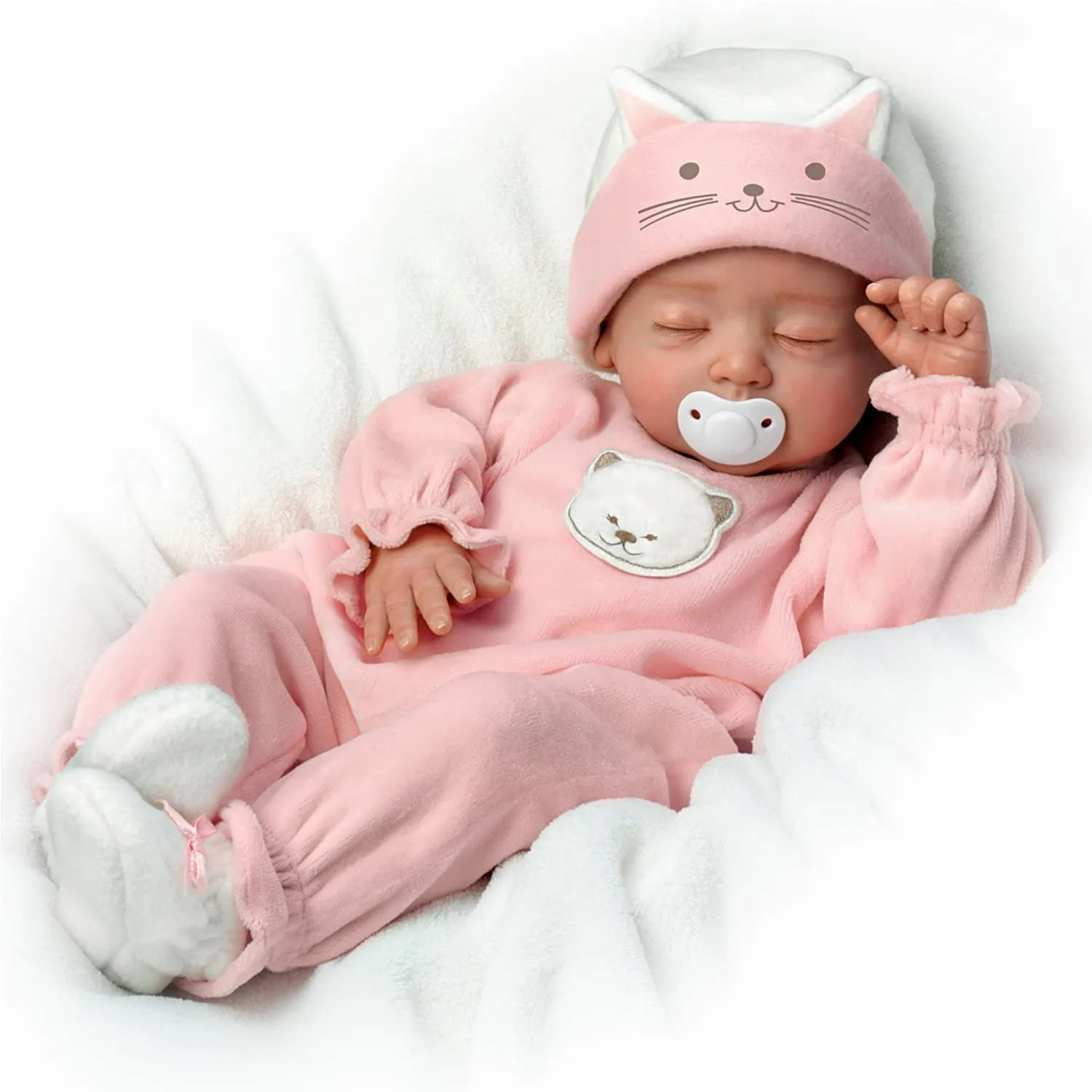 The Ashton - Drake Galleries Katie So Truly Real® Newborn Baby Girl Doll Realistic Poseable Weighted Reborn with Soft RealTouch® Vinyl Skin by Renowned Doll Artist Mayra Garza 17.5-inches