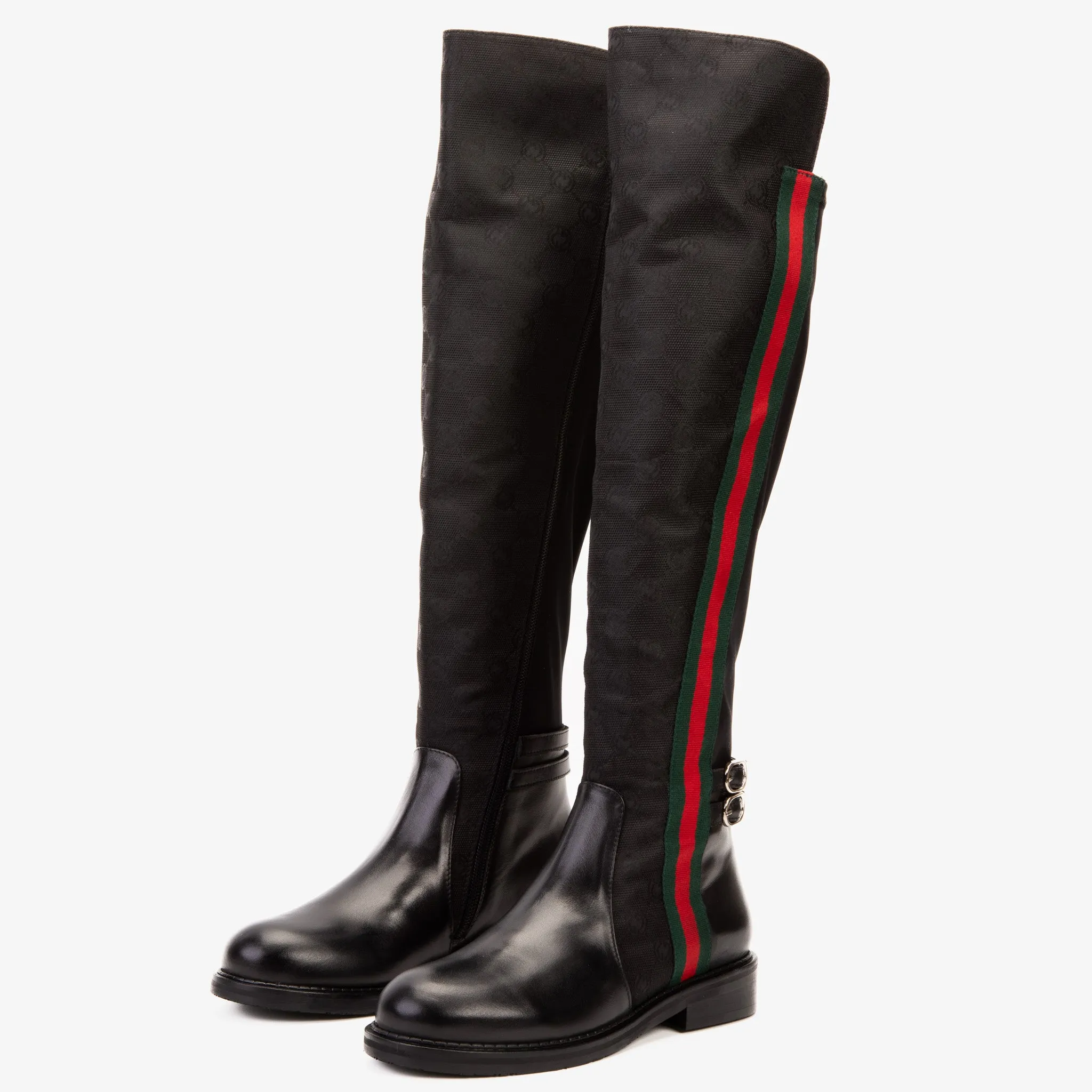 The Gallant Black Leather Knee-High Boot