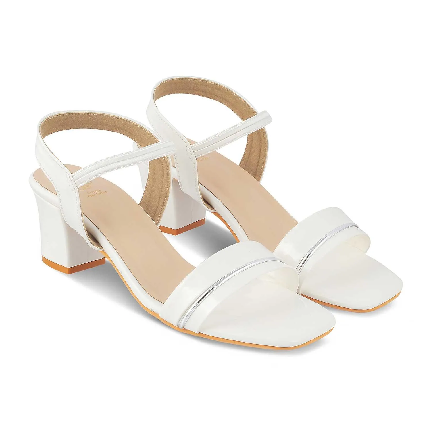 The Rachel White Women's Dress Block Heel Sandals Tresmode