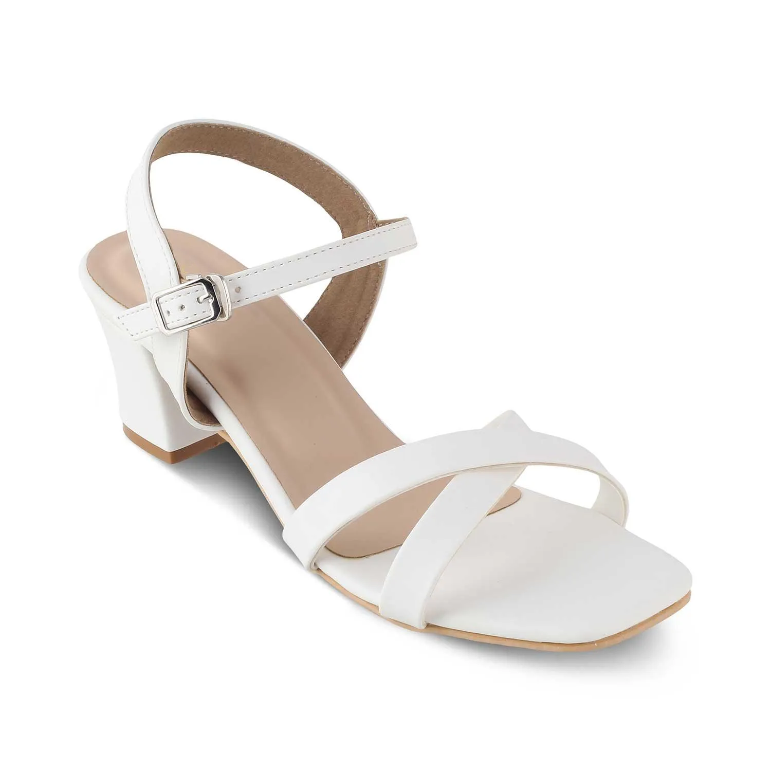 The Roche White Women's Dress Block Heel Sandals Tresmode