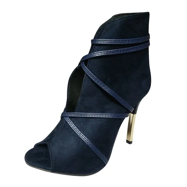 Trendy Open Toe Ankle Heel Boots