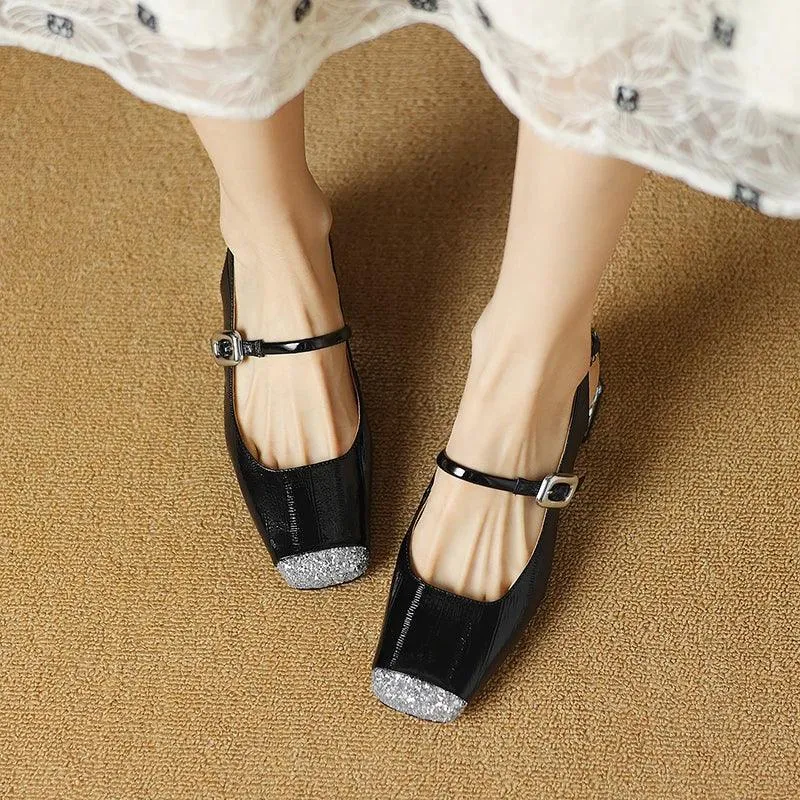 TSS73 Leather Sandals Thick Heels - Women's Casual Shoes