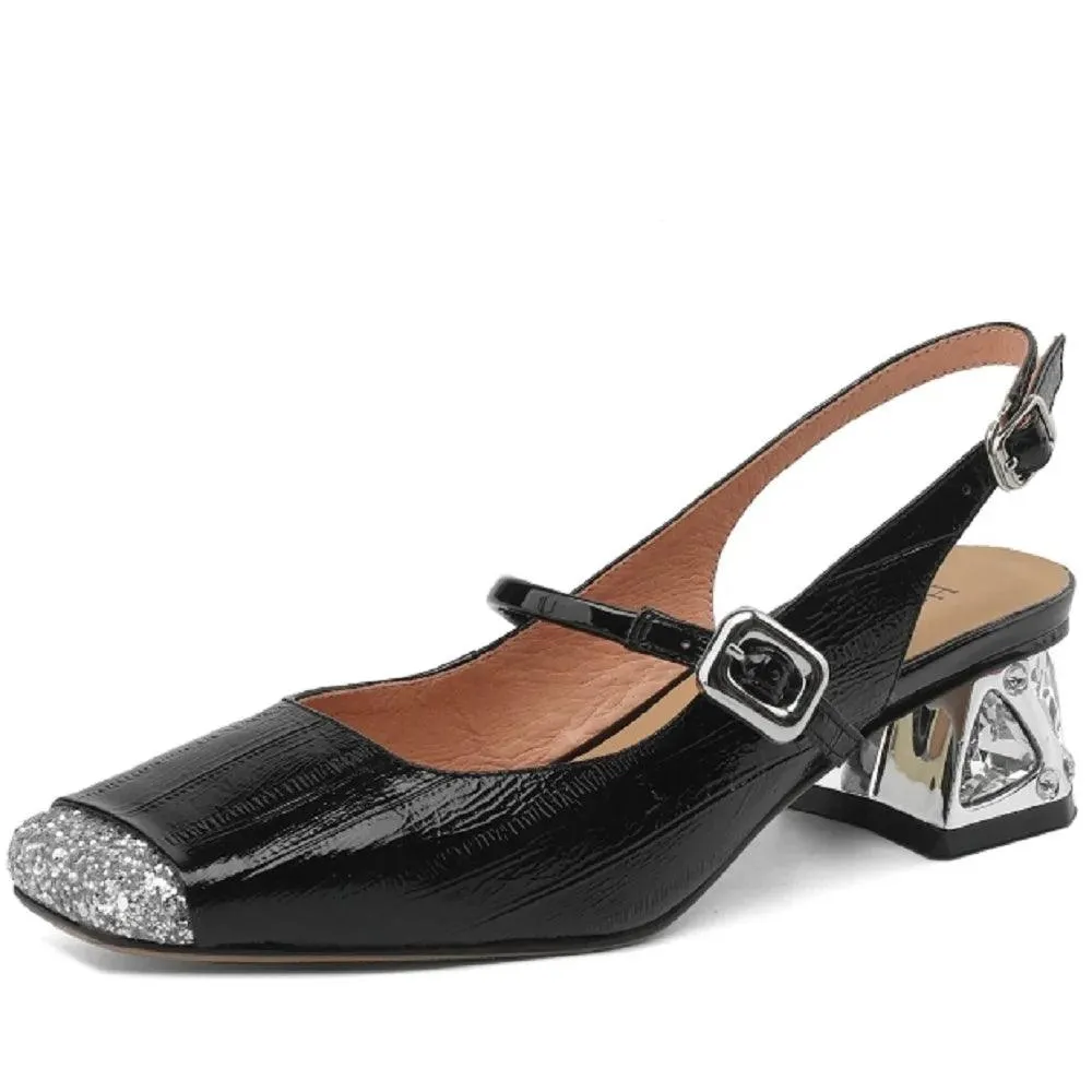 TSS73 Leather Sandals Thick Heels - Women's Casual Shoes